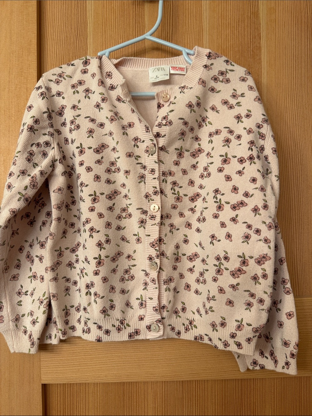 Zara Blush Pink Floral Button Cardigan
